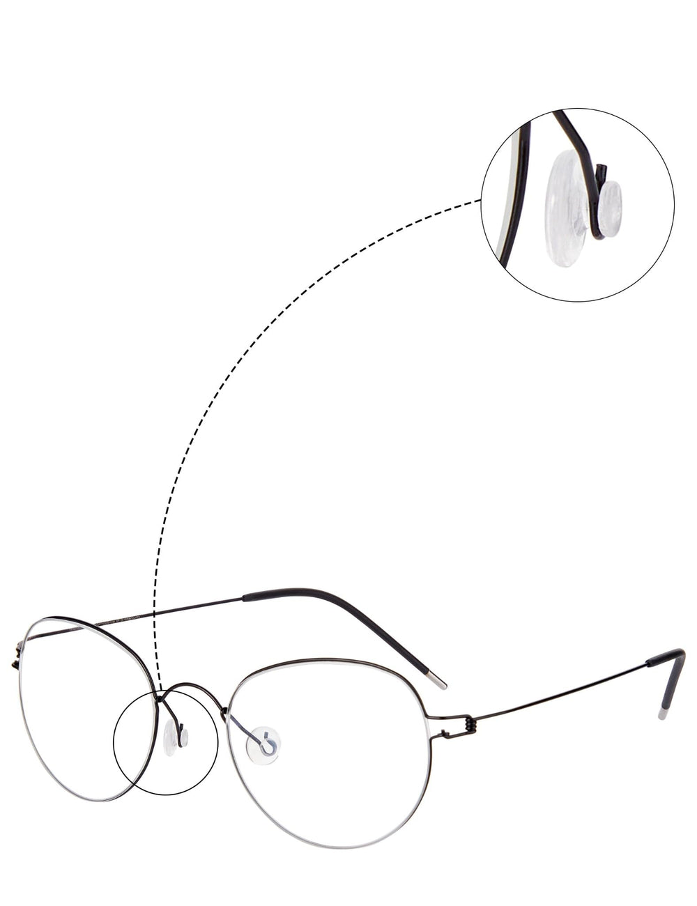 Nose pads ready for installation on eyewear frames