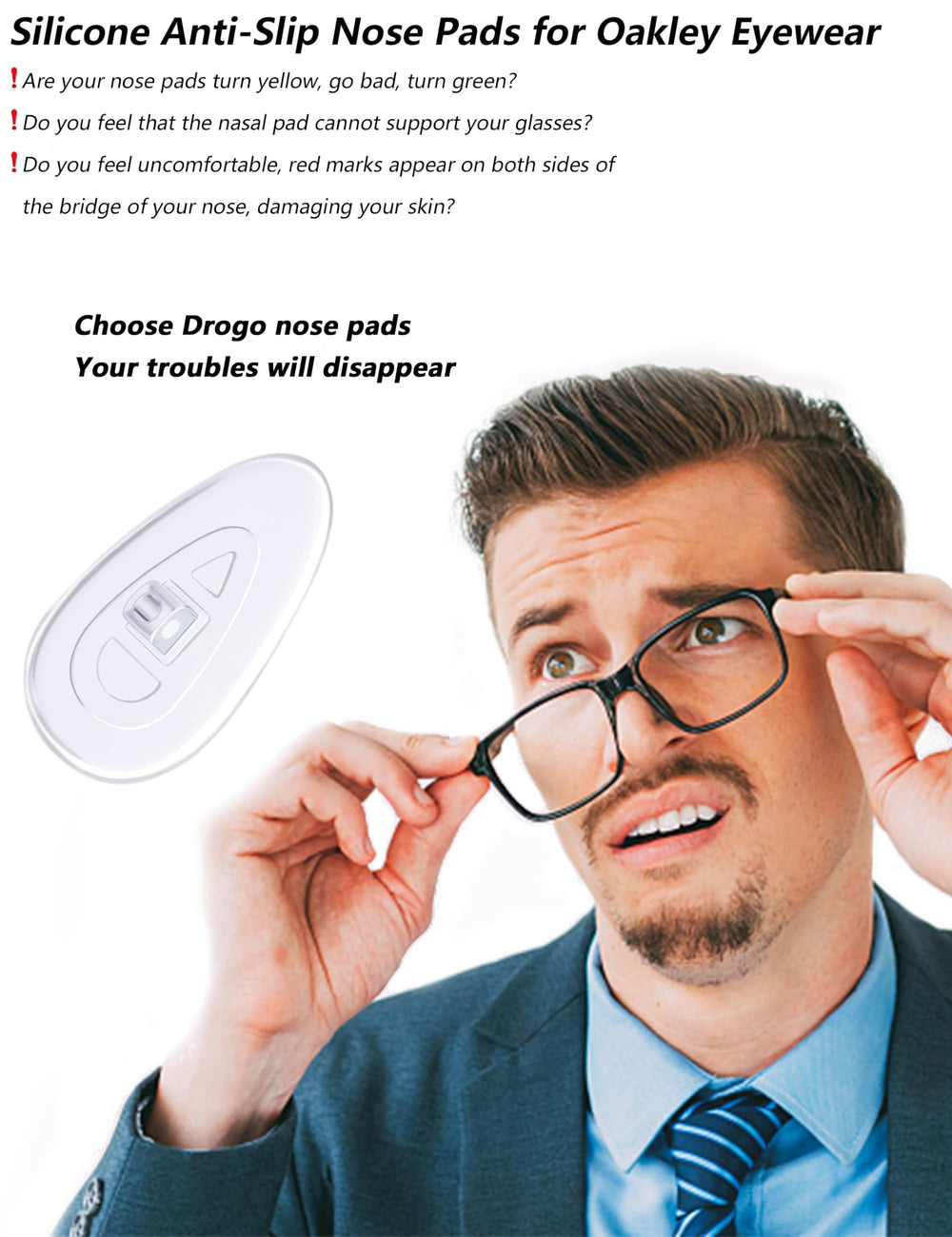 DROGO 3-pair silicone nose pads in packaging