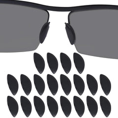 Drogo 10 Pairs Black Silicone Nose Pads 15mm D-Shape