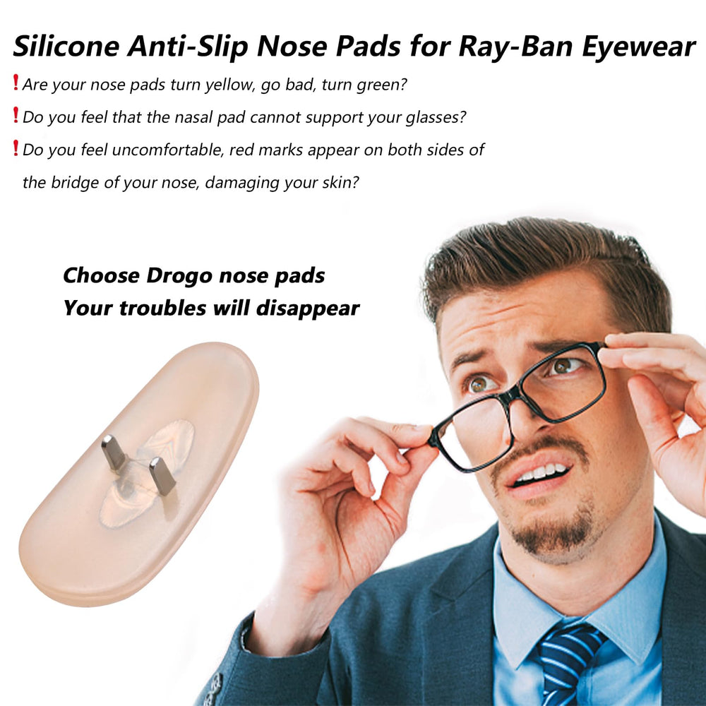 DROGO yellow silicone nose pads for Ray-Ban sunglasses - nose pad replacement (image 6)