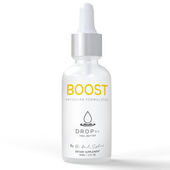DropRx Boost bottle featuring Dr. Nicole Saphier on the label