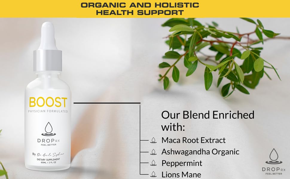 DropRx Boost liquid drops with dropper for easy use