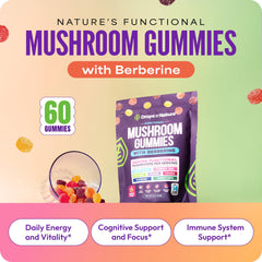 Drops Of Nature mushroom gummies bottle pour shows easy daily serving.
