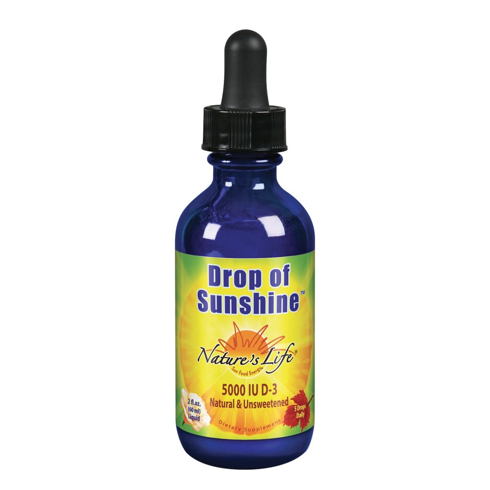 Bottle of Nature's Life Drops of Sunshine Vitamin D-3 5000 IU