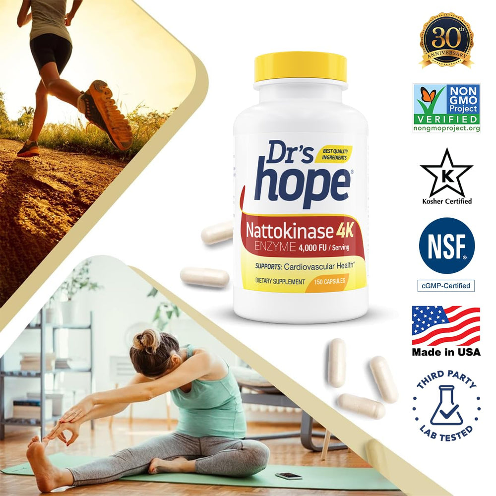 Illustration showing daily dosage of nattokinase capsules