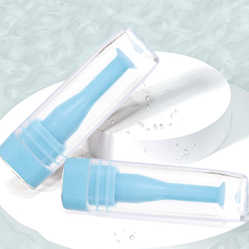 Close-up of silicone contact lens remover tool