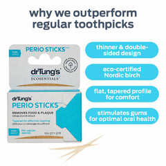drTung's Perio Sticks 100-count packs displayed