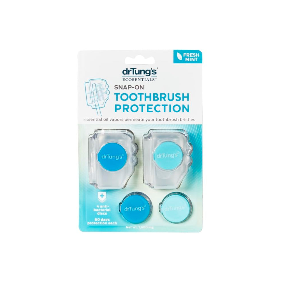 DrTung's Snap-On Toothbrush Protector 2-pack with essential oil vapor release