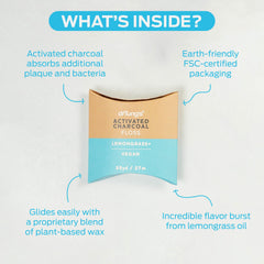 Activated charcoal floss close-up on white background
