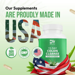 Dr Vitz colon cleanse capsules close-up highlighting probiotics and fiber