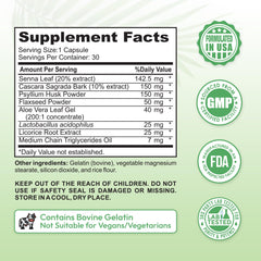 Dr Vitz colon cleanse capsules close-up highlighting probiotics and fiber