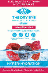Side view of Dry Eye Drink Mixed Berry packets