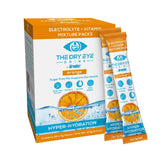 The Dry Eye Drink orange electrolyte powder packets – front view