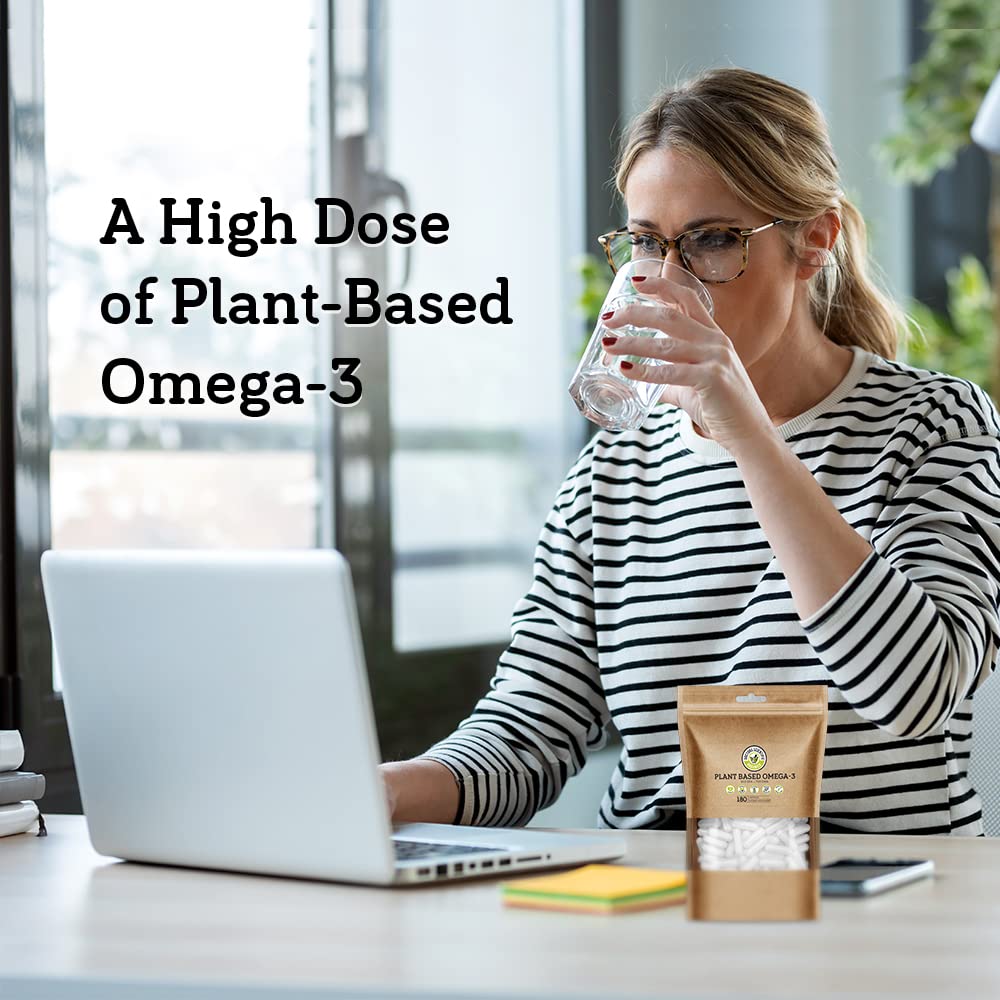 DSO Omega-3 algae supplement bottle with label close-up