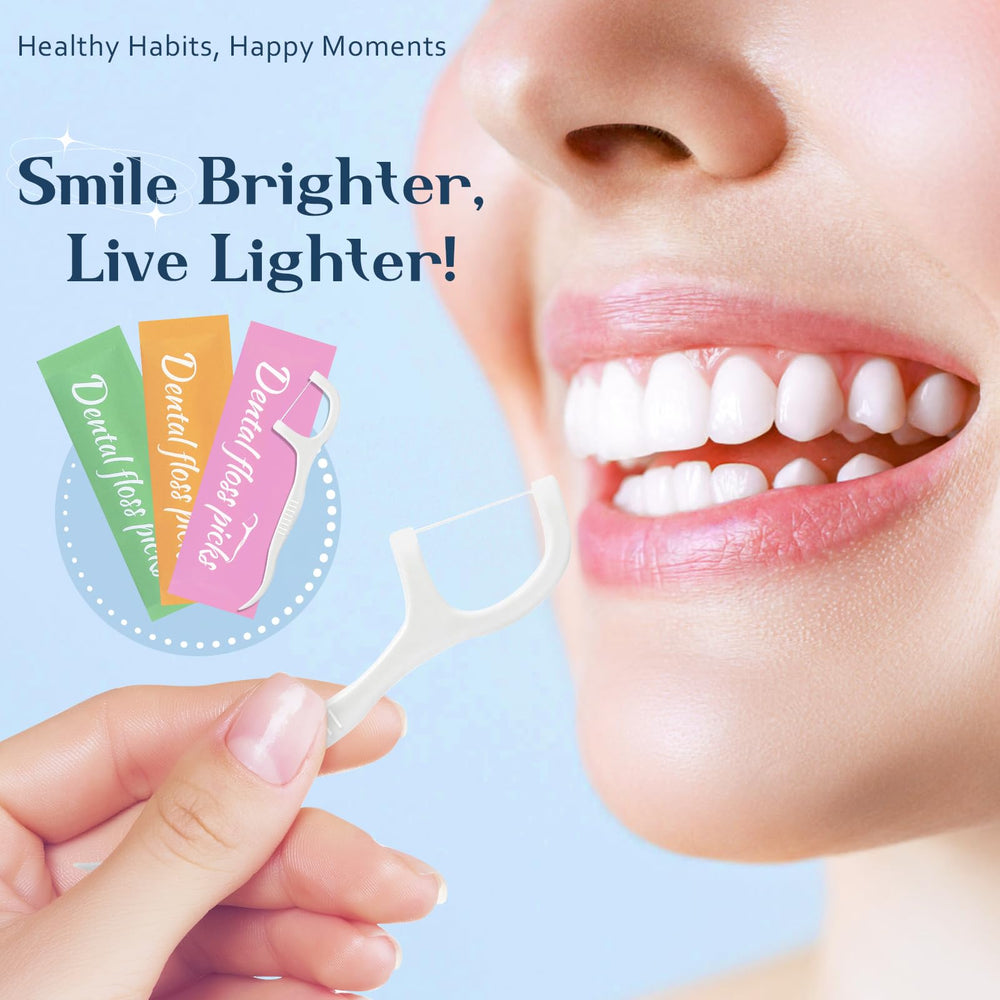 Dual-end floss and toothpick design dental picks