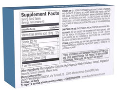 Ingredients include Diosmin, Hesperidin, Butcher’s Broom, Red Grape and Horse Chestnut