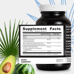 Organic pumpkin seed oil and lycopene graphics
