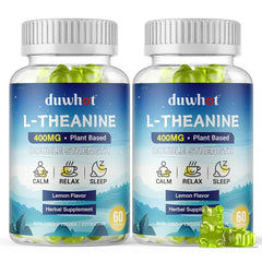 Front view of duwhot L-Theanine Gummies 400mg bottle