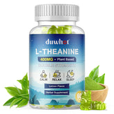 Front view of duwhot L-Theanine Gummies Lemon flavor bottle with 60 chewables