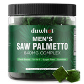 duwhot Saw Palmetto Gummies for Men bottle and gummies on a clean surface