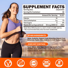 duwhot Vitamin D2 Gummies bottle showing label, 2000 IU