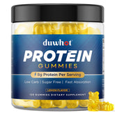 duwhot Whey Protein Gummies lemon bottle shows portable protein for busy days.