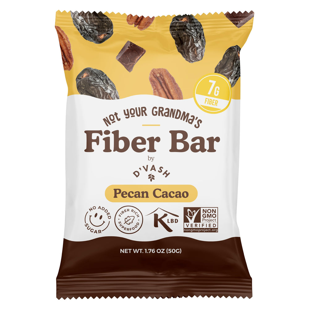 D'Vash fiber bars pistachio bar features nutrient-dense ingredients for daily energy.