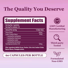 Gummies with pineapple flavor next to the bottle