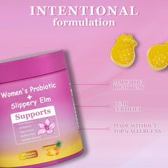 Close-up of pineapple-flavored gummies for women