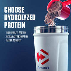 Dymatize ISO100 scoop highlights precise serving size for consistent protein intake.