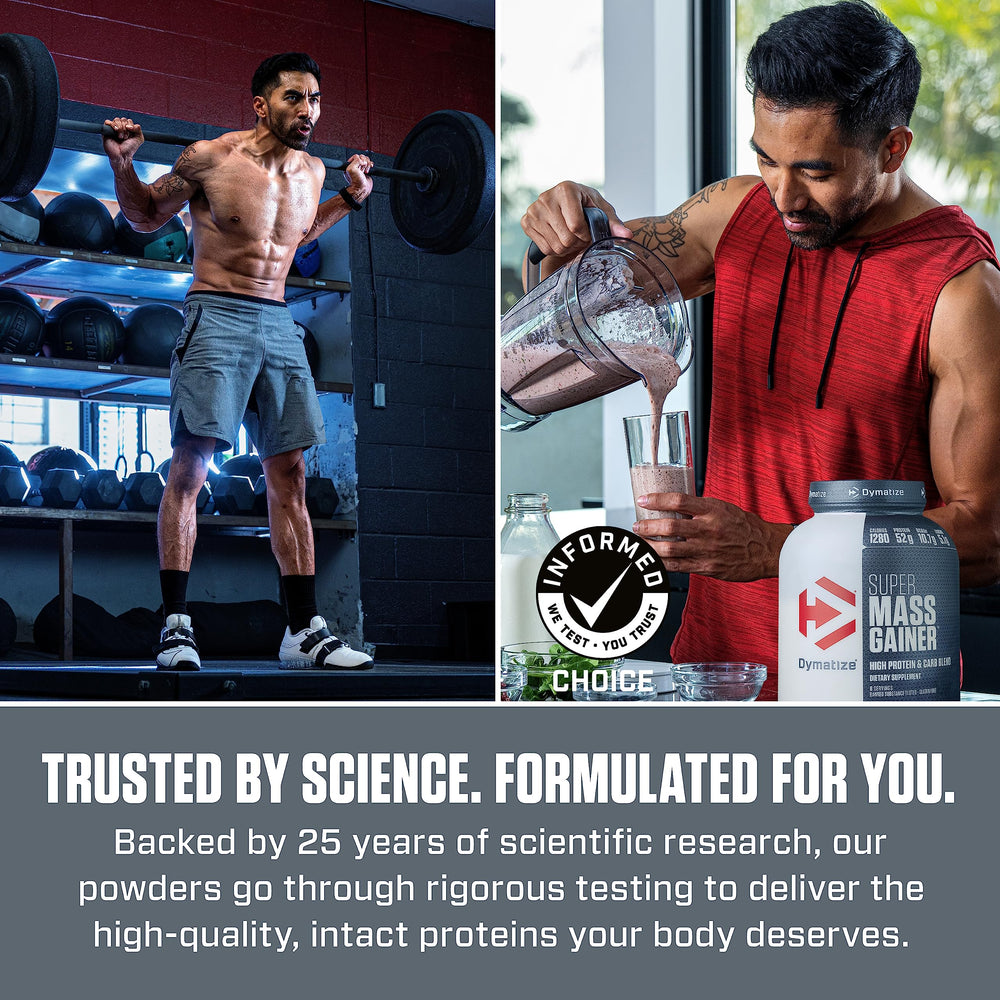 Whey, isolate and casein protein blend graphic for Super Mass Gainer Vanilla