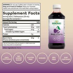 Dynamic Health Black Cherry Juice Concentrate 8oz back panel
