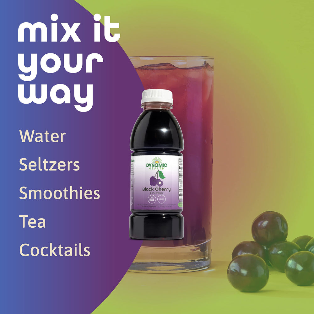 Smoothie prepared with Dynamic Health Black Cherry Juice Concentrate