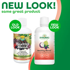Dynamic Health Healthy Blend ingredients juices highlight nutrient-dense fruits
