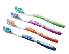 E-Curve toothbrush 12-pack with Power Tip and 45 soft bristles in assorted colors (pink, blue, green, orange)