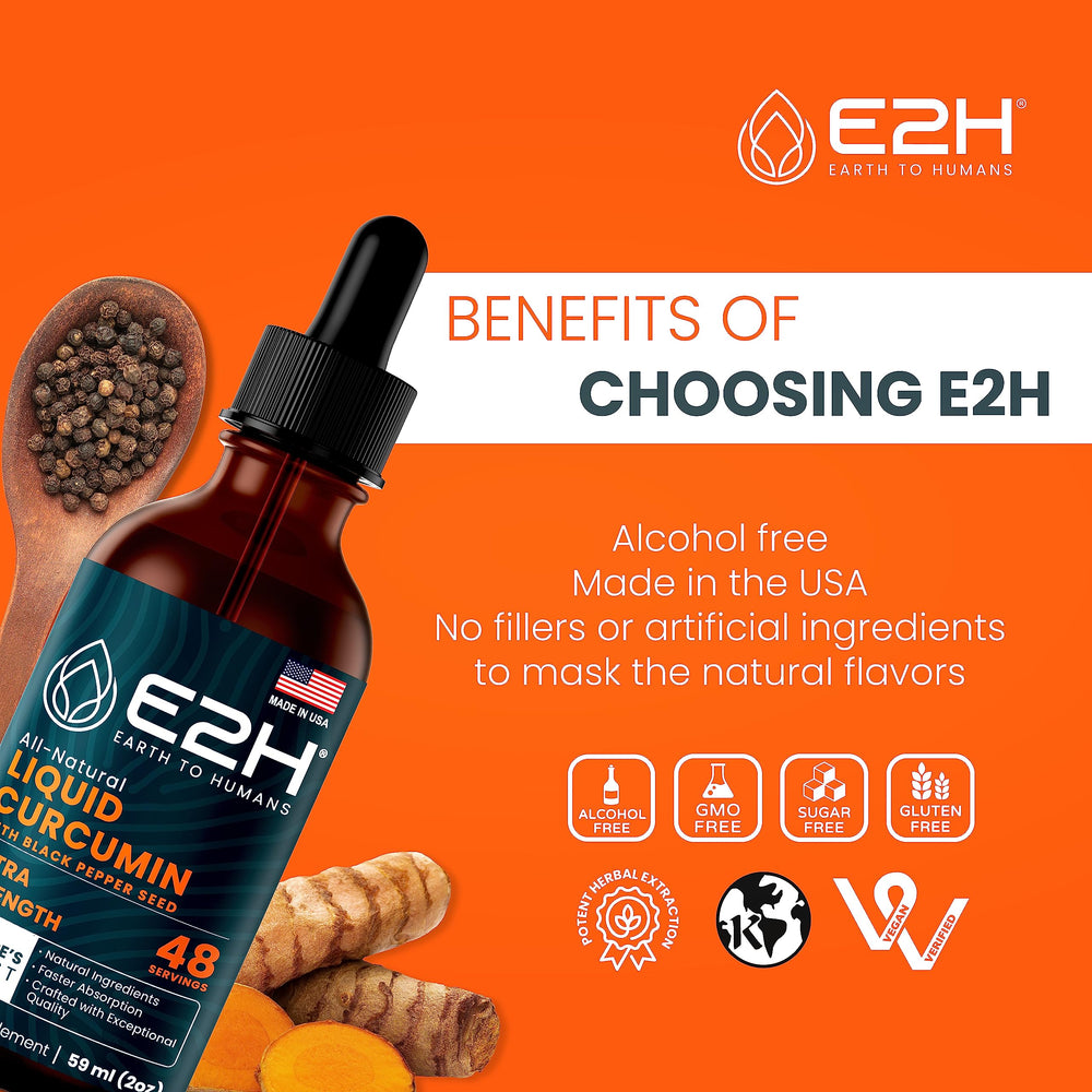 Two bottles of E2H Turmeric Curcumin Drops in a pack