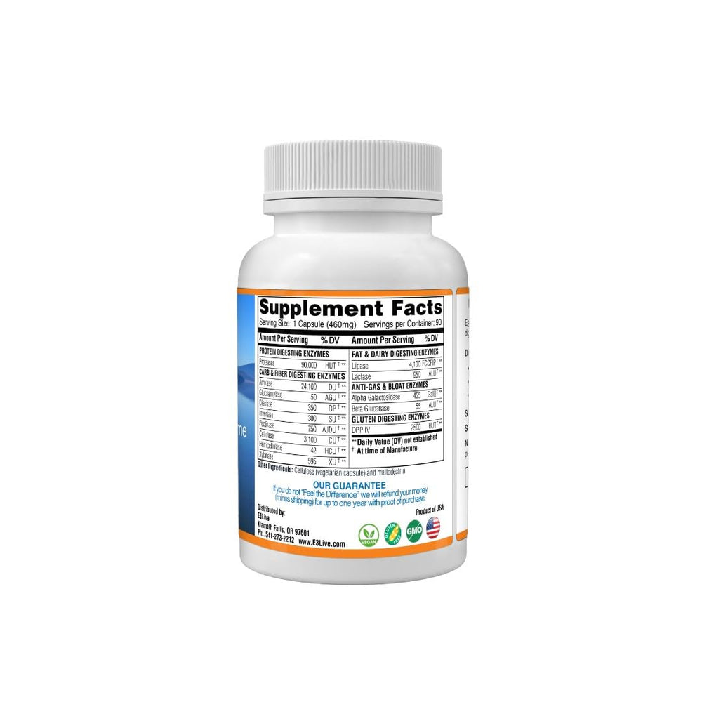 E3Enzymes bottle back label