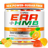 Bottle of EAA Gummies Orange-Lemon flavor with 120 count