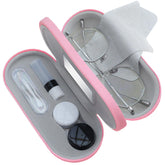 eagosion 2-in-1 contact lens and glasses case in black - front view