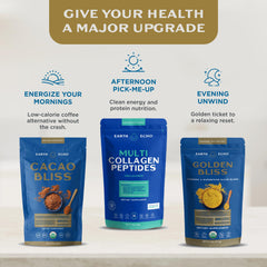 Dairy-free claim on Earth Echo collagen bottle packaging