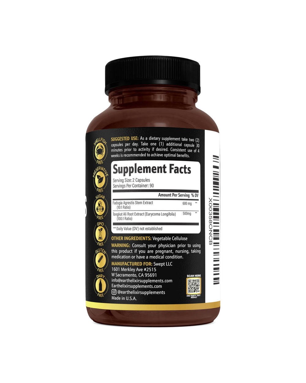 Longjack Tongkat Ali capsules in bottle