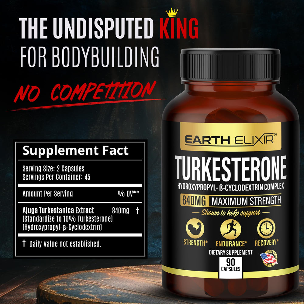 Earth Elixir Turkesterone bottle label close-up