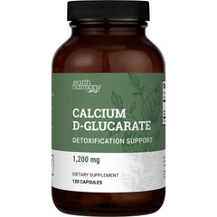 Bottle front view of Earth Harmony Calcium D-Glucarate 1200mg