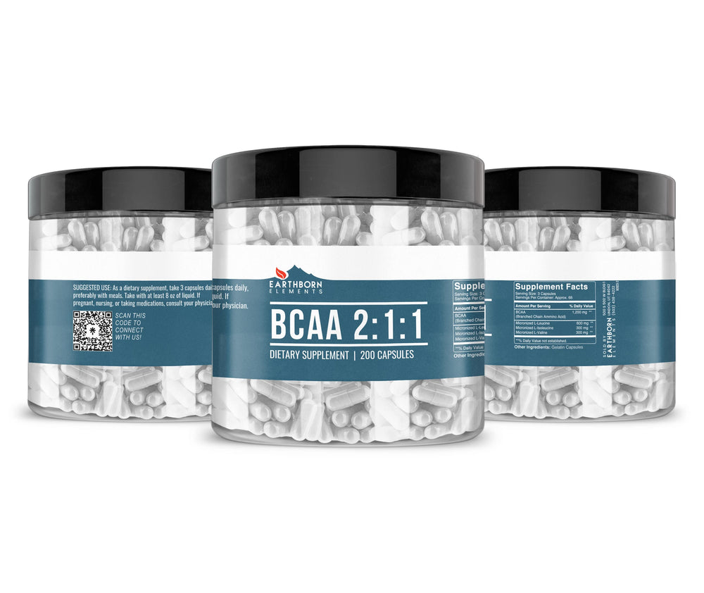 Close-up of Earthborn Elements BCAA capsules