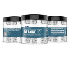 Close-up of Earthborn Elements Betaine HCl capsules