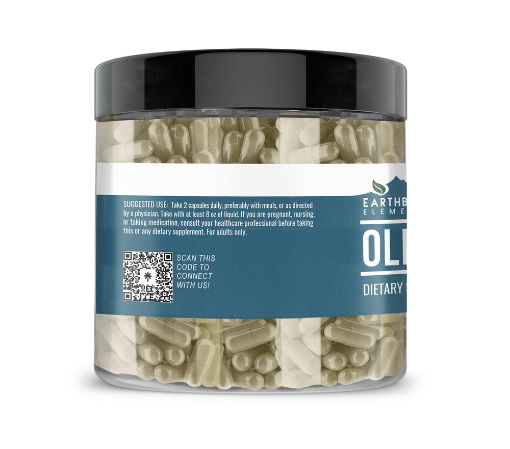 200 capsules in bottle showing Olive Leaf Extract