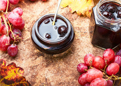 Close-up view of potassium bicarbonate powder with Earthborn Elements branding