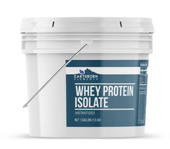 Close-up of whey protein isolate powder in scoop