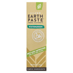 Earthpaste Wintergreen ingredients: bentonite clay, xylitol, sea salt, activated charcoal