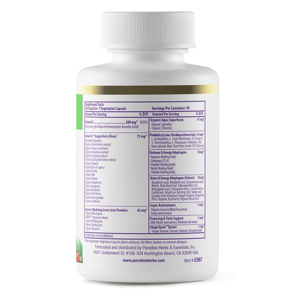 Vitamin C with ORAC Energy Greens base powering absorption